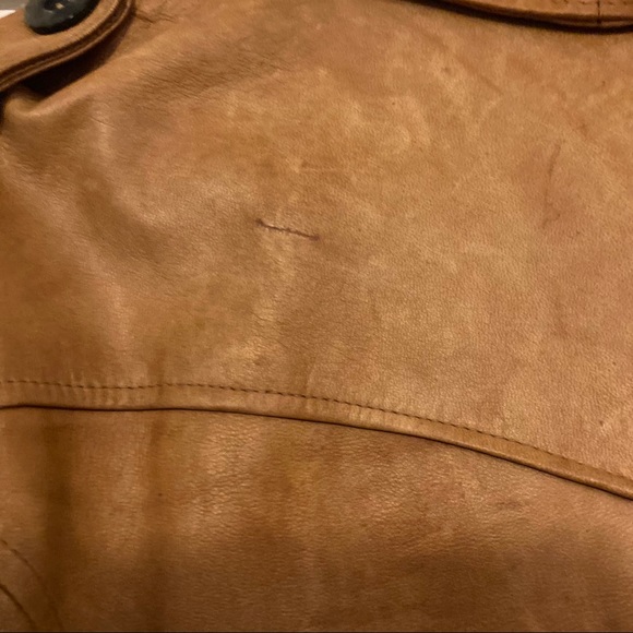 VTG Men’s Leather Double Breasted Trench Coat - Picture 10 of 12